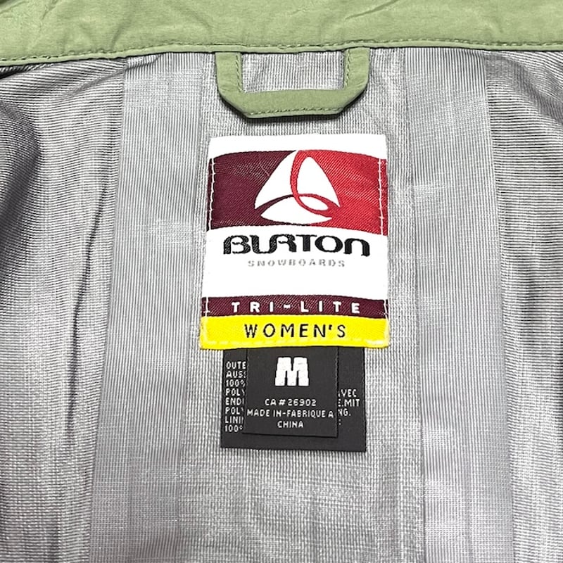 USED】00's BURTON SNOWBOARDS TRI-LITE FABRIC SN