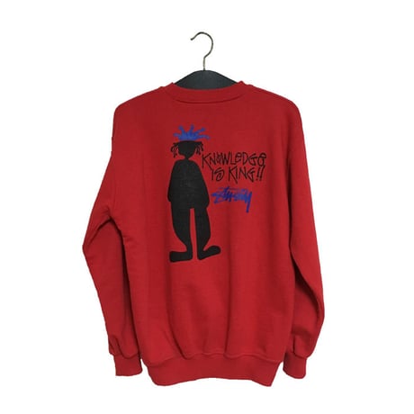 【USED】90'S  STUSSY SWEATSHIRT "KNOWLEDGE IS KING"