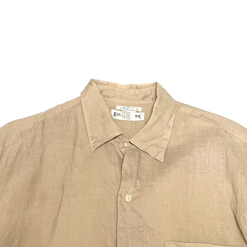 トップス 90s BANANA REPUBLIC irish linen shirt Vintage Banana Republic Men's Irish Linen Shirt Short Sleeve
