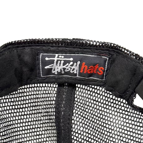 【USED】90's BOOTLEG STUSSY LAUREL EMBROIDERED MESH CAP