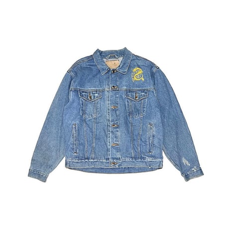 【USED】00'S DRAGON EMBROIDERED DENIM JACKET