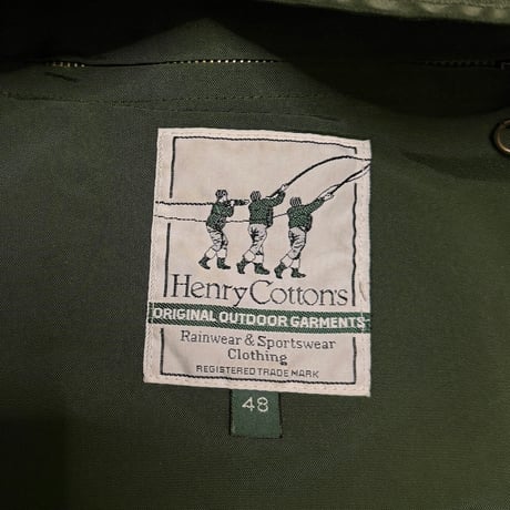 【USED】90's Henry Cotton's Dark Green Nylon Hooded Field Jacket