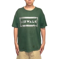 【USED】80's-90's AIRWALK ID Bracelet Logo T-Shirt Faded Green