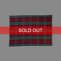 【USED】Vintage INDIAN COTTON PLAID PATTERN LARGE FABRIC