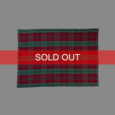 【USED】Vintage INDIAN COTTON PLAID PATTERN LARGE FABRIC