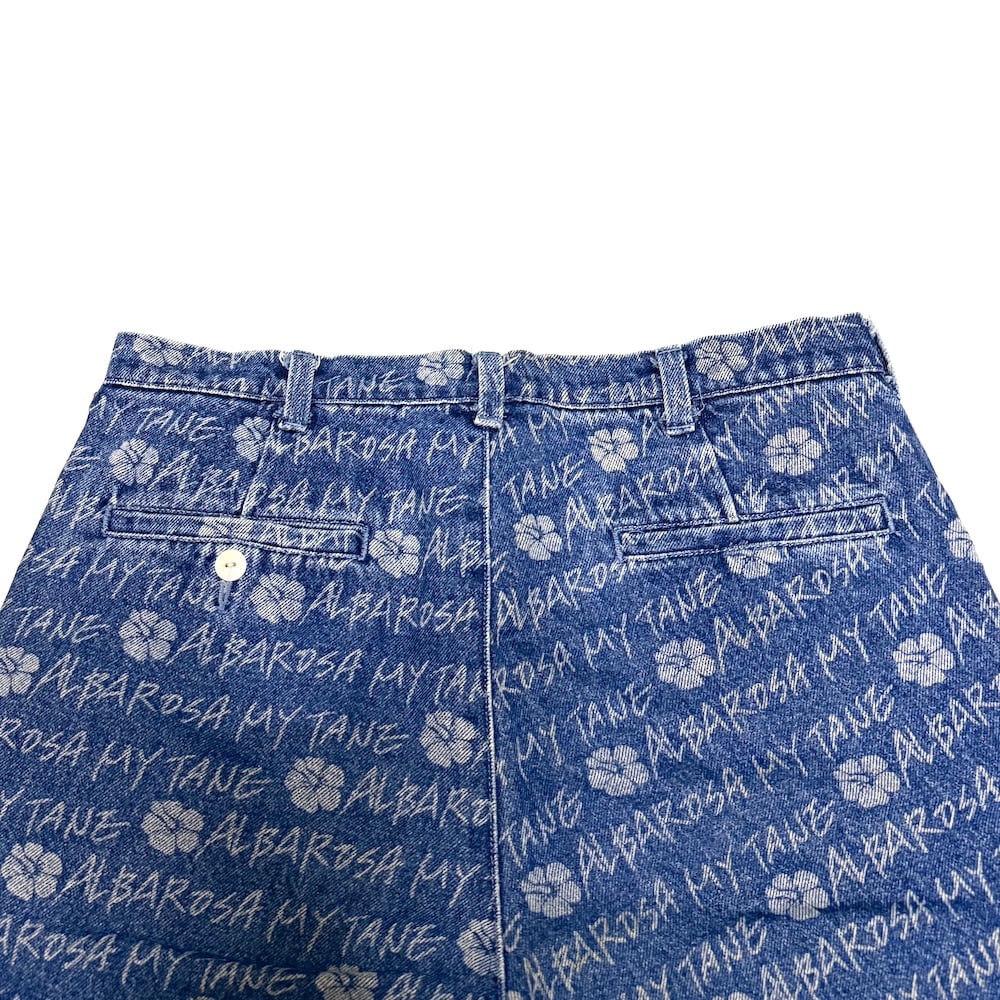 ALBAROSA MYTANEデニムハーフパンツ USED】00's ALBA ROSA MY TANE All-Over Print Den