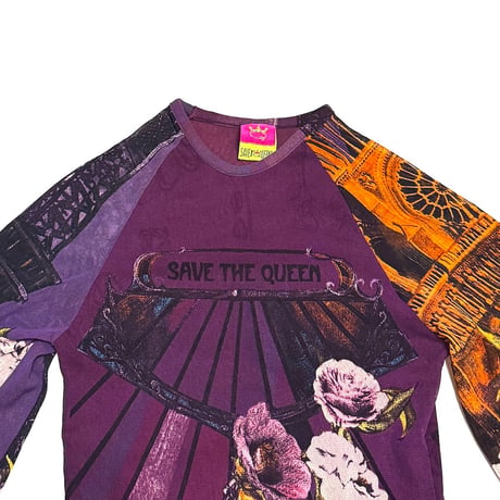 【USED】00's SAVE THE QUEEN! Baroque Mesh Art Power Net Top