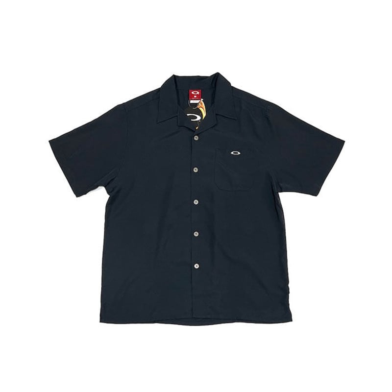 DEAD STOCK】00'S OAKLEY OPEN COLLAR SHIRT BLACK