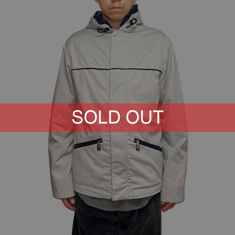 【USED】00's ARMANI JEANS LIGHT SHELL HOODED ZIP JACKET