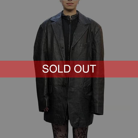 【USED】00's GIPSY BY MAURITIUS LEATHER TAILORED JACKET