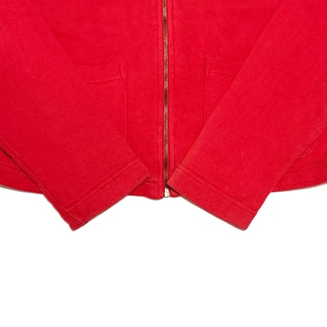 【USED】90's DKNY JEANS Red Zip-Up Sweat Jacket Cropped Fit