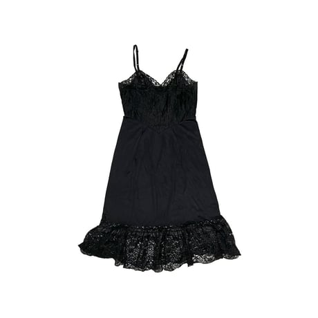 【USED】60's Van Raalte LINGERIE SLIP DRESS BLACK