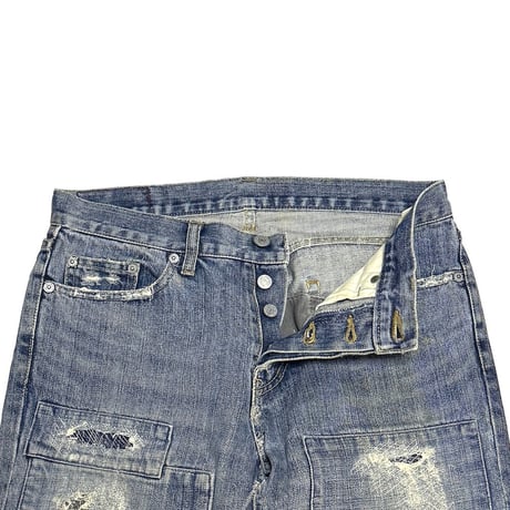 【USED】90's HYSTERIC GLAMOUR KINKY JEANS Heritage Distressed Repair Denim Pants