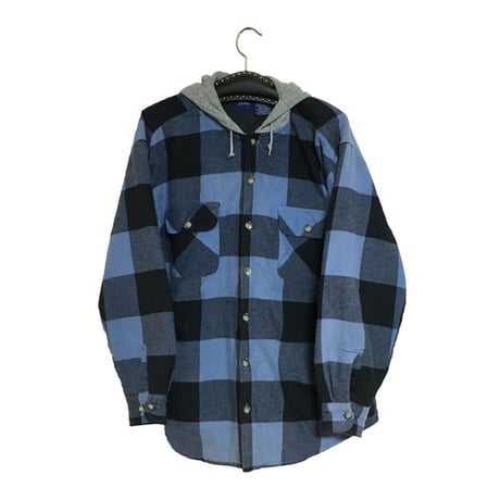 【USED】90'S BUFFALO CHECK HOODED SHIRT JACKET