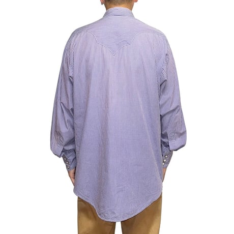 【USED】70's-80's ROCK MOUNT LATTICE CHECK WESTERN SHIRT