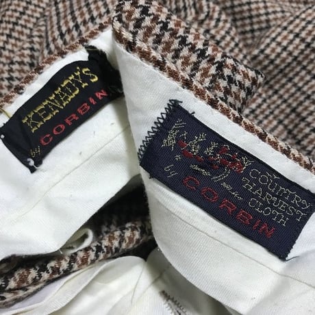 【USED】70'S CORBIN HOUNDSTOOTH WOOL TROUSERS