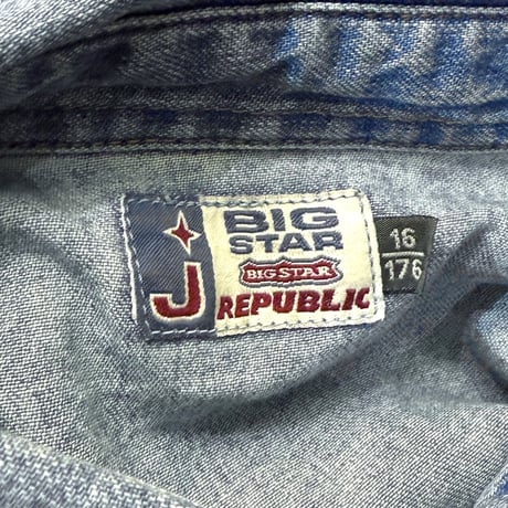 【USED】90's BIG STAR FRENCH SLEEVE CHAMBRAY SHIRT