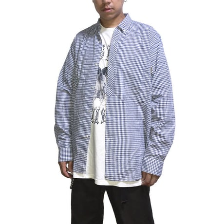 【USED】90'S  STUSSY CHECK B.D SHIRT