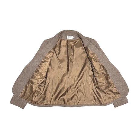 【USED】90's Personal Petites Tailored Jacket Mixed Grey Brown with Sharp Lapel
