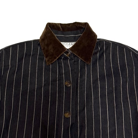【USED】BLASS DRESS BY BILL BLASS. PIN STRIPE WOOL DRESS