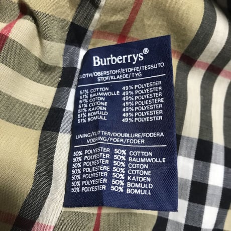 【USED】80'S BURBERRYS STAND FALL COLLAR COAT MADE IN ENGLAND