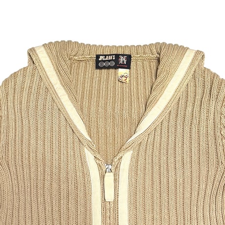 【USED】90's-00's JPG JEAN’S BY GAULTIER Sailor-Collar Double-Zip Rib Knit Jacket