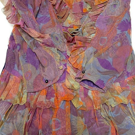 【USED】60'S PSYCHEDELIC ORGANDY DRESS
