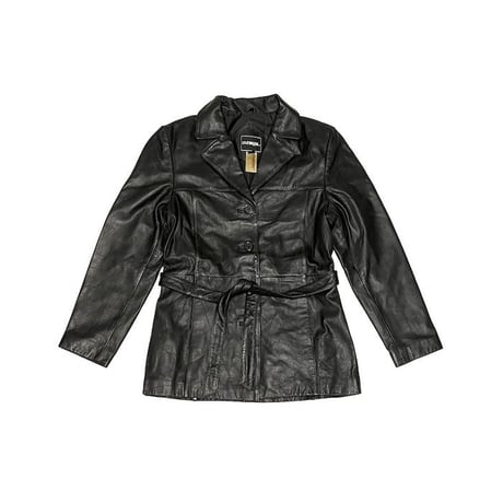 【USED】00'S OUTBROOK LEATHER JACKET BLACK