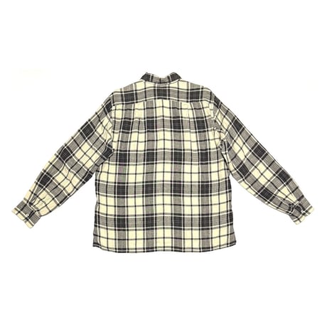 【USED】90's agnès b. homme Black & Ivory Plaid Linen Shirt