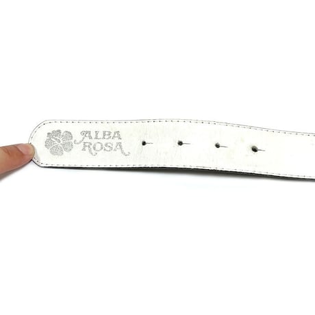 【USED】00'S ALBA ROSA HIBISCUS LEATHER BELT
