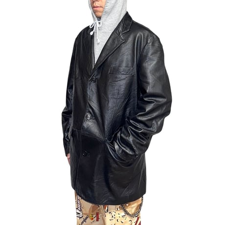 【USED】00's bod & christensen LEATHER TAILORED JACKET