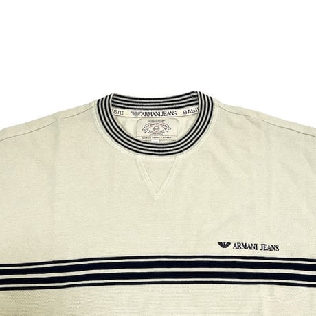 【USED】90'S ARMANI JEANS MOSS STITCH SWEATSHIRT