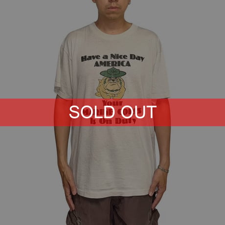 【USED】90's Have a Nice Day AMERICA BULLDOG T-SHIRT