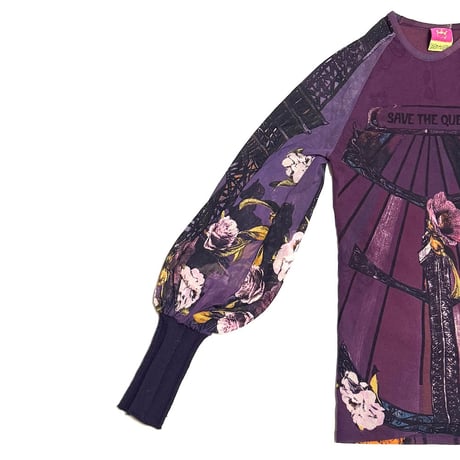 【USED】00's SAVE THE QUEEN! Baroque Mesh Art Power Net Top