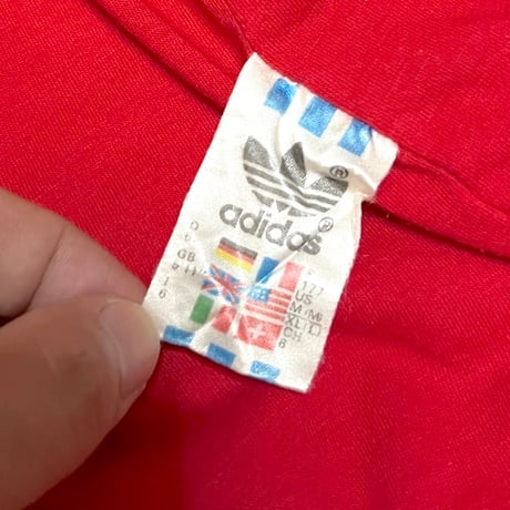 【USED】80'S adidas ZIGZAG LINE POLY JACKET RED
