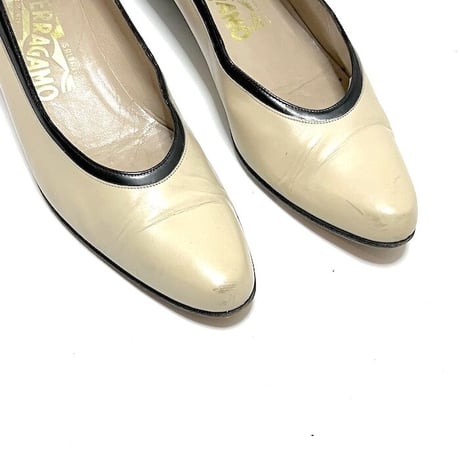 【USED】70'S Salvatore Ferragamo BICOLOR PUMPS