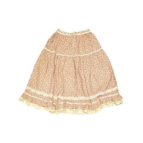 【USED】70'S LIBERTY PATTERN LACE TRIM SKIRT