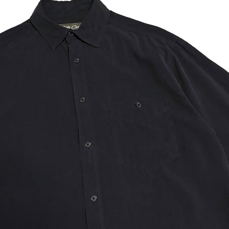 【USED】90's Bobby Chan SILK SHIRT SLATE BLACK