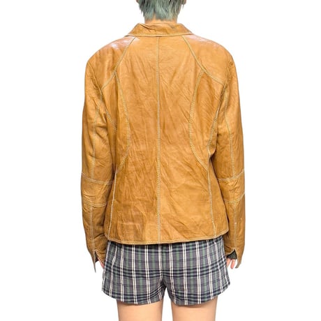 【USED】00's BIBA LAMB ZIP LEATHER JACKET