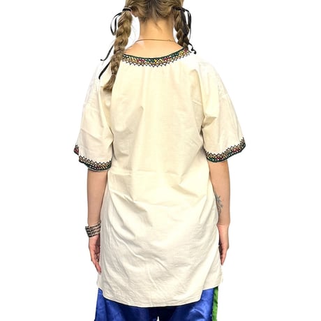 【USED】80's "I LOVE ETHIOPIA" Embroidered Tunic