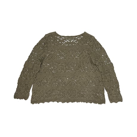 【USED】00's YU by ULLA POPKEN CROCHET KNIT L/S TOP