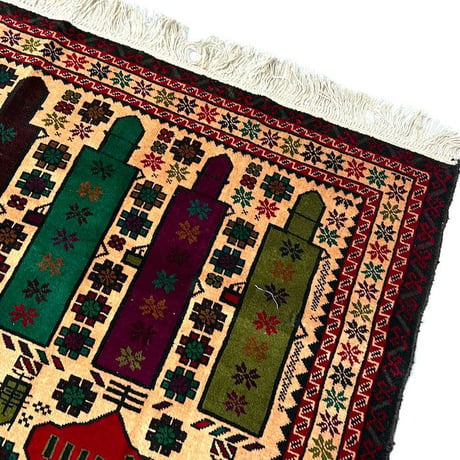 【USED】90'S-00'S HANDMADE AFGHAN WAR RUG ①