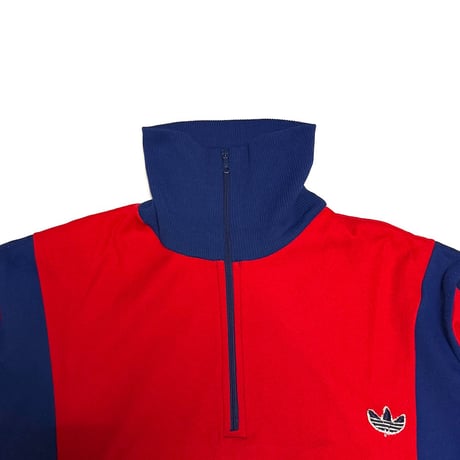 【USED】80's adidas Trefoil Half-Zip Track Top Red/Navy Made in Yugoslavia