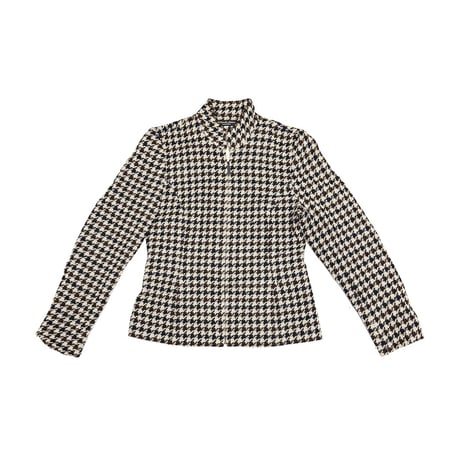 【USED】90's Houndstooth Stand-Collar Wool Jacket
