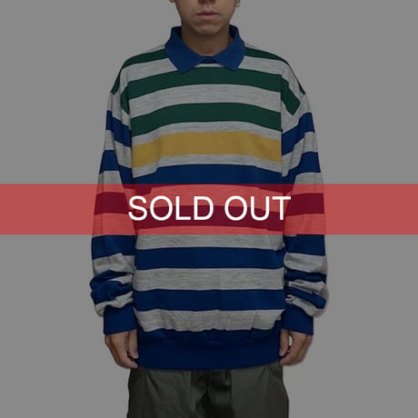 【USED】90's St Michael BORDER COLLARED SWEATSHIRT