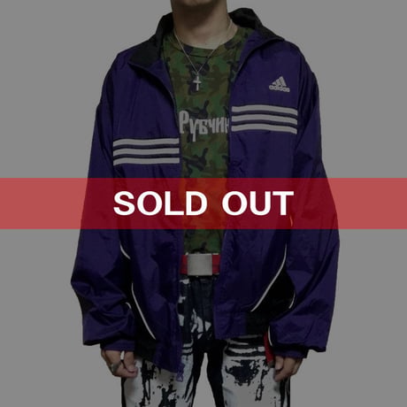 【USED】90'S ADIDAS NYLON JACKET PURPLE