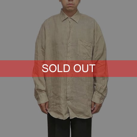 【USED】90'S BANANA REPUBLIC IRISH LINEN SHIRT BEIGE