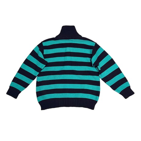 【USED】80's Yves Saint Laurent “Diffusion Hommes” Striped Zip Knit Jacket Made in Spain