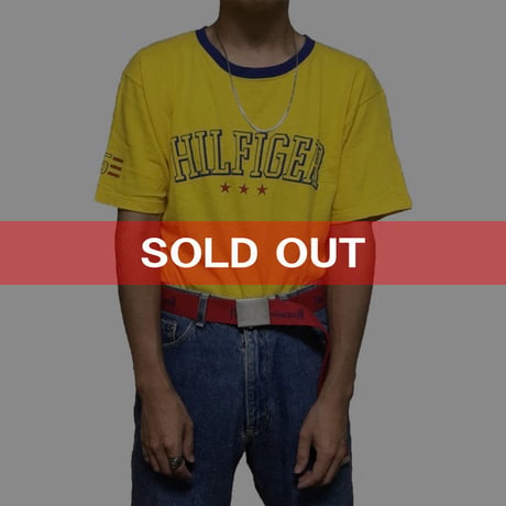 【USED】90'S TOMMY HILFIGER T-SHIRT YELLOW