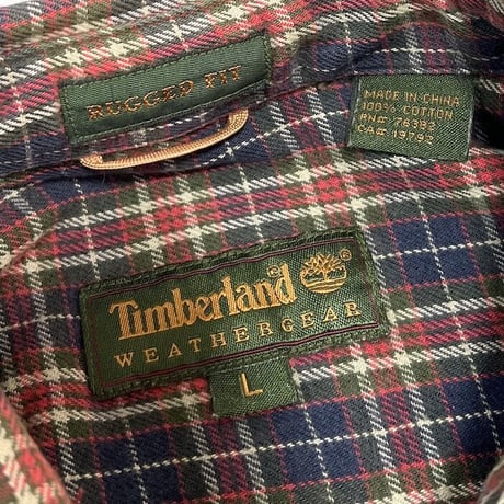 【USED】90'S TIMBERLAND RUGGED FIT B.D. CHECK SHIRT